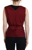 Dolce & Gabbana Bordeaux Silk Blend Top Blouse