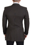 Dolce & Gabbana Elegant Striped Wool Blend Slim Blazer