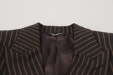 Dolce & Gabbana Elegant Striped Wool Blend Slim Blazer