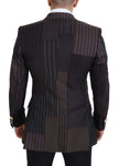 Dolce & Gabbana Multicolor Wool Silk Blend Slim Fit Blazer
