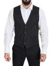 Dolce & Gabbana Elegant Black Martini Suit Jacket & Vest Ensemble