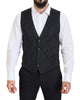 Dolce & Gabbana Elegant Black Martini Suit Jacket & Vest Ensemble