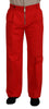 Dolce & Gabbana Stunning Red Mainline Cotton Pants