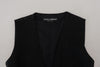 Dolce & Gabbana Elegant Black Silk Blend Waistcoat Vest