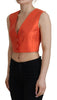 Dolce & Gabbana Elegant Orange Silk Waistcoat