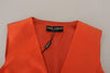 Dolce & Gabbana Elegant Orange Silk Waistcoat