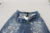 Dolce & Gabbana Chic Tattered Denim Pants - Indigo Essence