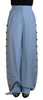 Dolce & Gabbana Elegant Light Blue Wool-Silk Blend Pants