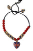 Dolce & Gabbana Elegant Blue, Red Glass & Zama Bracelet