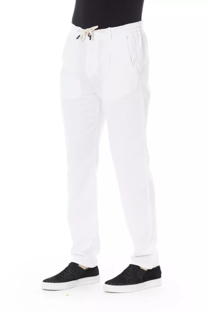 Baldinini Trend White Cotton Men Chino Trouser