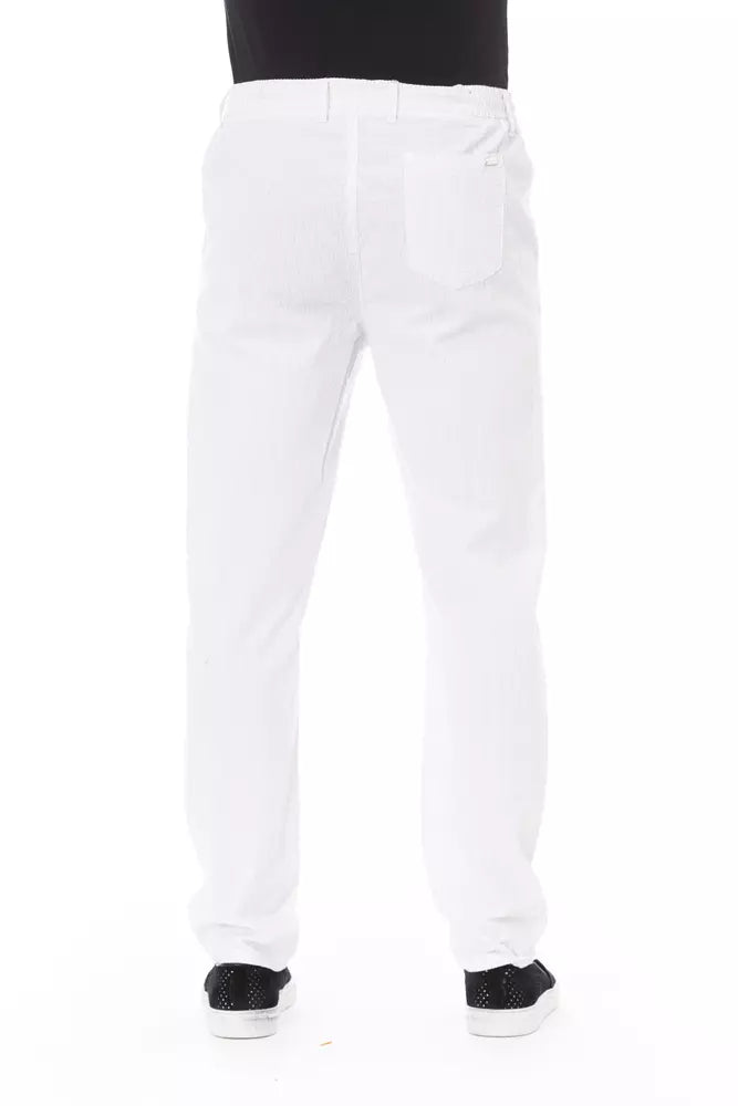 Baldinini Trend White Cotton Men Chino Trouser