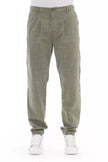 Baldinini Trend Army Cotton Men Chino Trouser