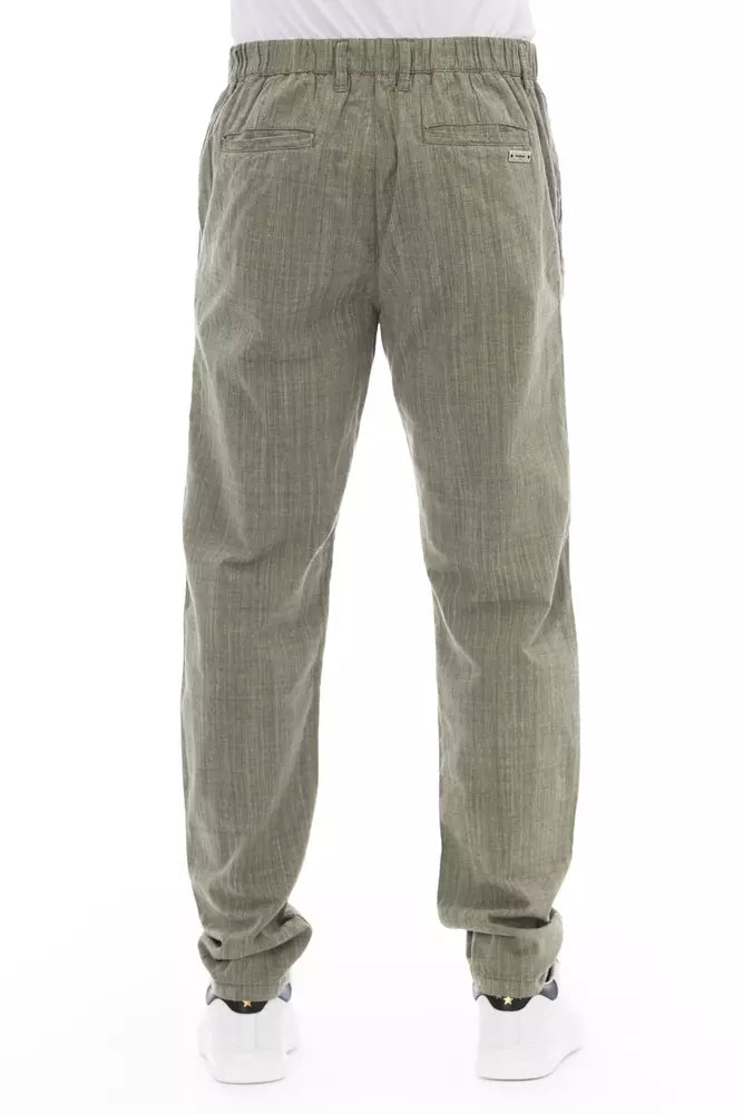 Baldinini Trend Army Cotton Men Chino Trouser
