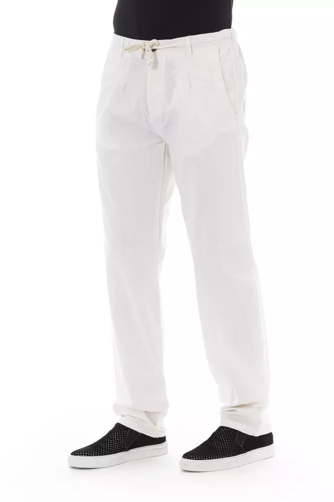 Baldinini Trend White Cotton Men Chino Pant