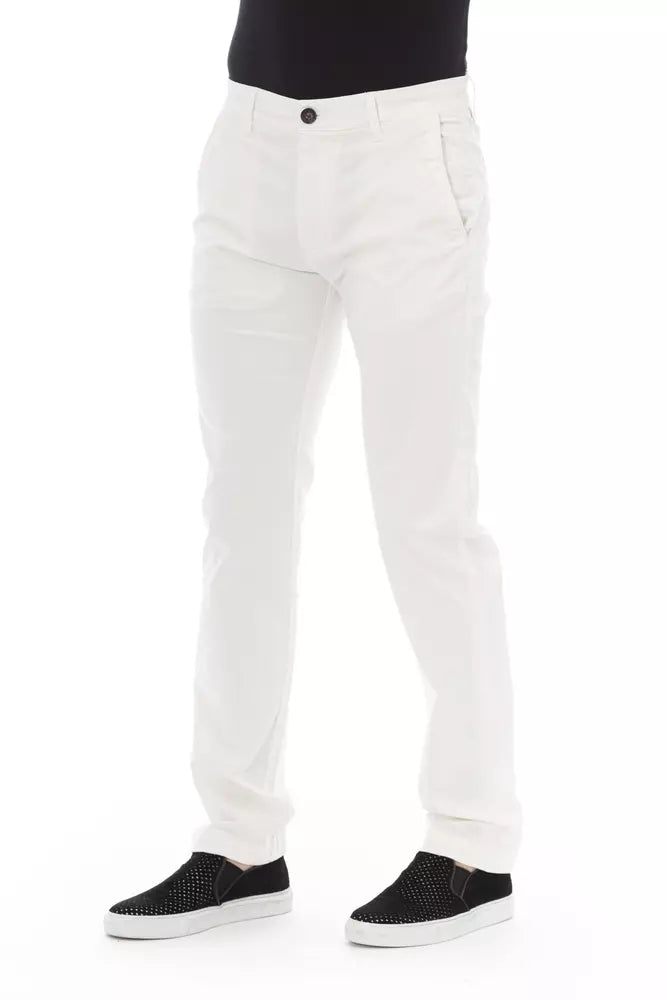 Baldinini Trend White Cotton Men Chino Pant