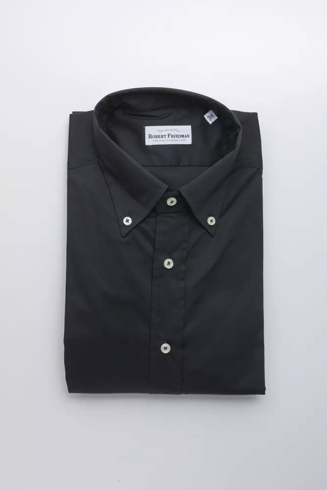 Robert Friedman Black Cotton Men's Shirt