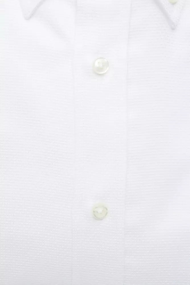 Robert Friedman White Cotton Men's Dress Shirt