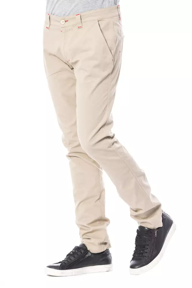 Verri Beige Cotton Men Chino Pants