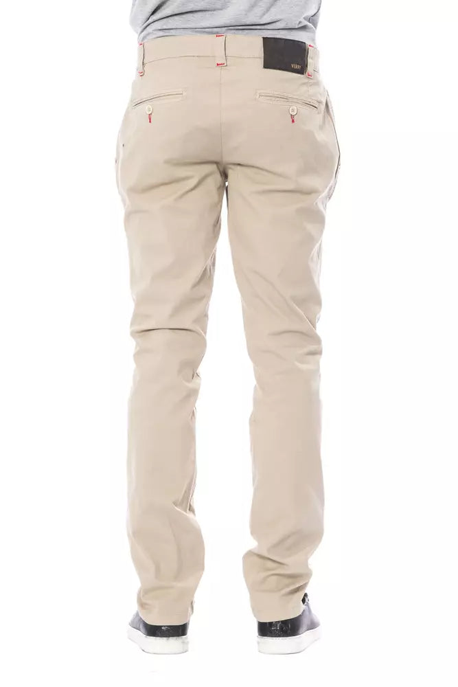 Verri Beige Cotton Men Chino Pants