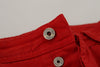 Dolce & Gabbana Chic Red Cotton Denim Pants