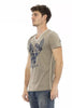 Trussardi Action Green Cotton Men V-Neck T-Shirt