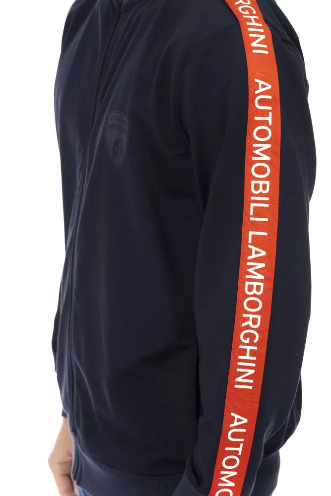 Automobili Lamborghini Blue Cotton Men Sweatshirt