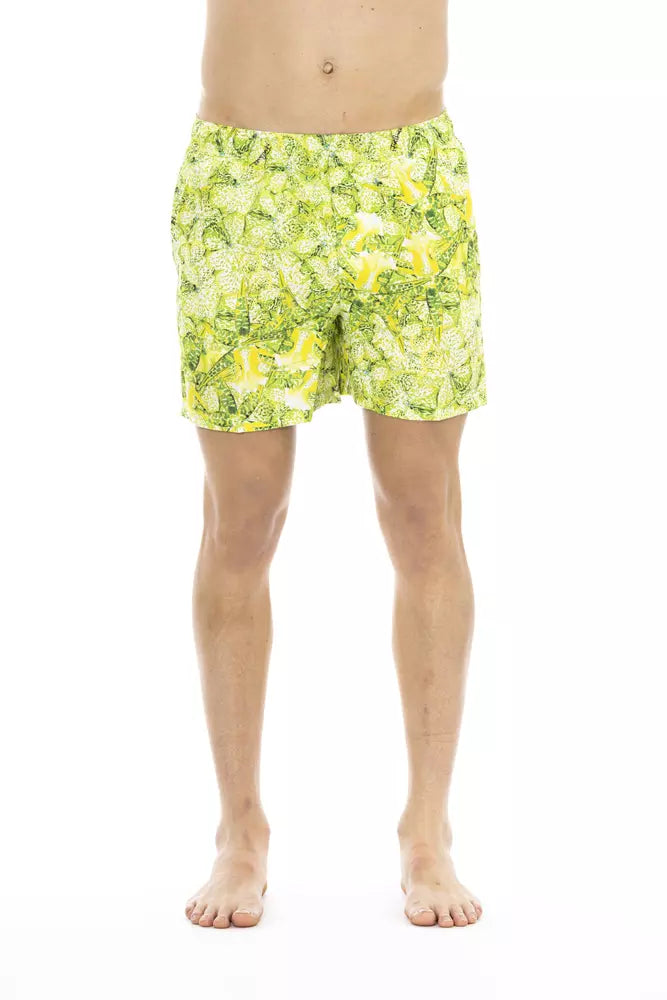 Just Cavalli Green Polyester Men's Swim Short