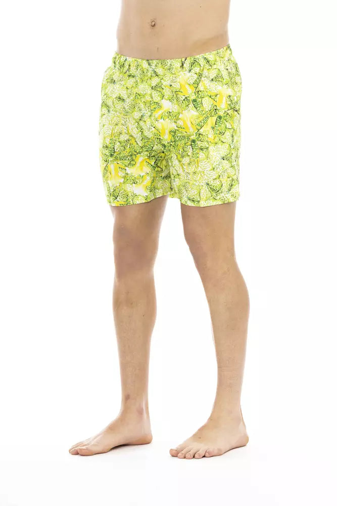 Just Cavalli Green Polyester Men's Swim Short