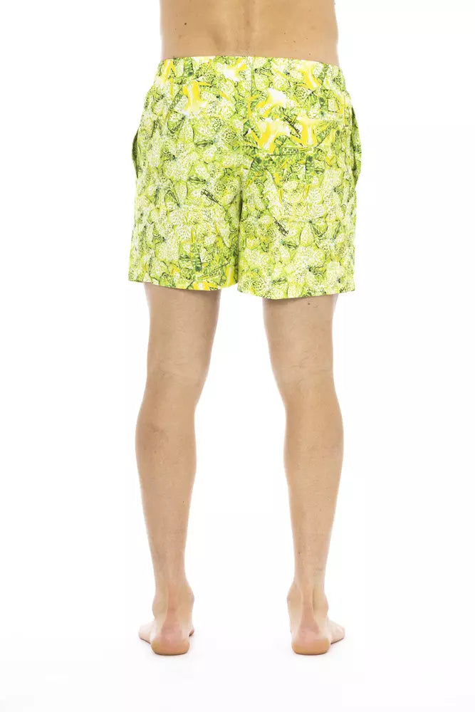 Just Cavalli Green Polyester Men's Swim Short