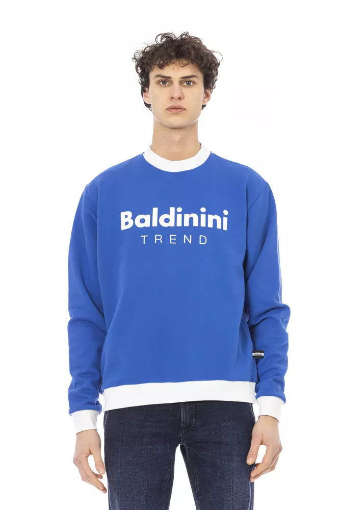 Baldinini Trend Blue Cotton Men's Sweater