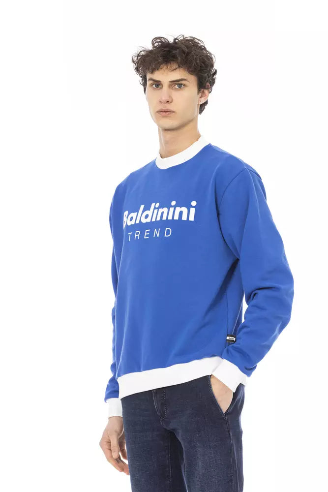 Baldinini Trend Blue Cotton Men's Sweater
