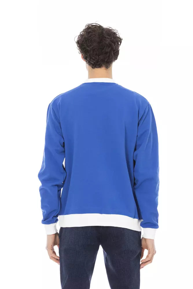 Baldinini Trend Blue Cotton Men's Sweater