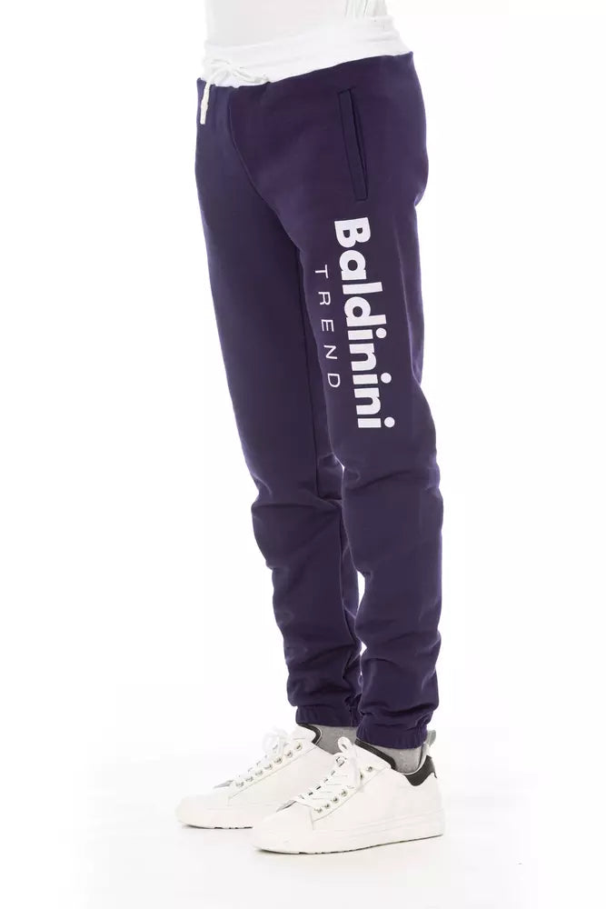 Baldinini Trend Purple Cotton Men Sport Pant