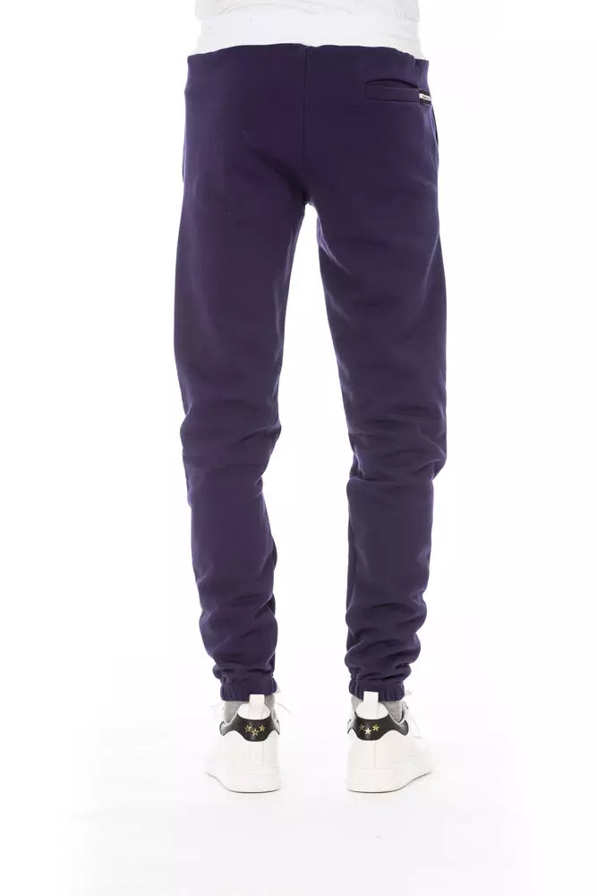 Baldinini Trend Purple Cotton Men Sport Pant