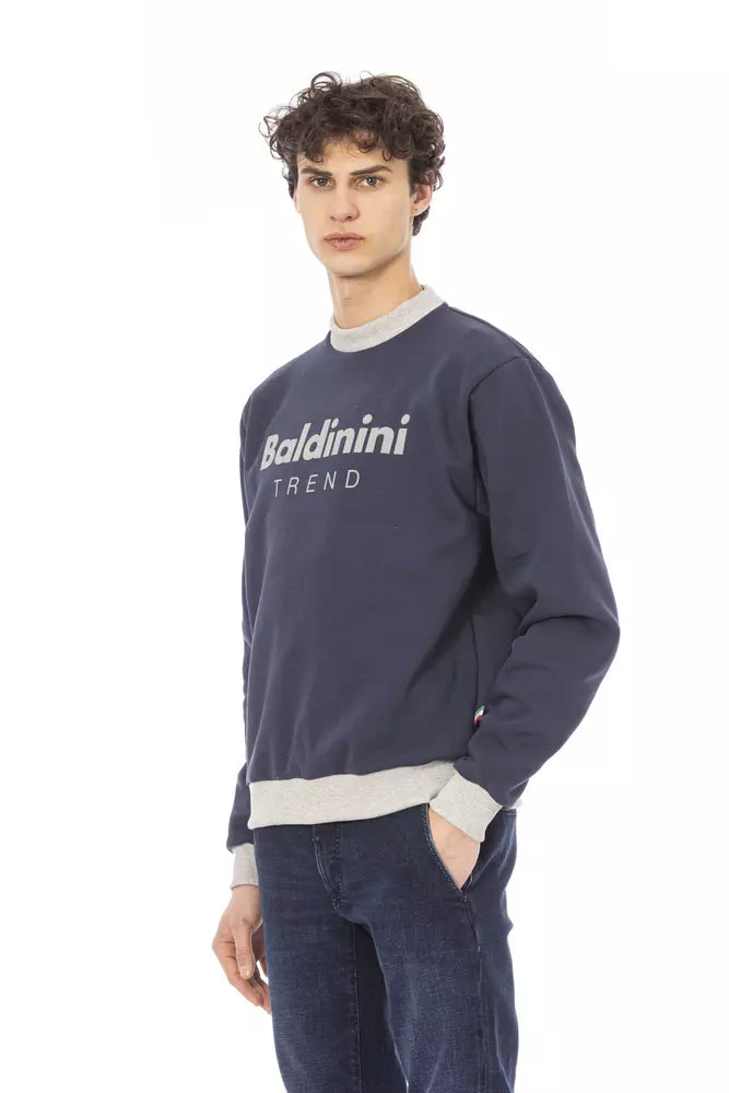 Baldinini Trend Blue Cotton Men's Sweater