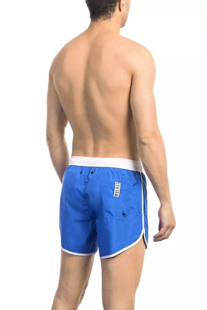Bikkembergs Blue Polyester Men Swim Shorts