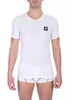 Bikkembergs White Cotton Men V-Neck T-Shirt