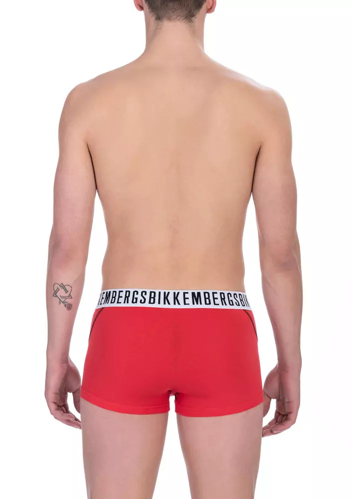 Bikkembergs Red Cotton Men's Underwear Trunk Pack