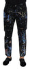 Dolce & Gabbana Exquisite Color Splash Print Denim Pants