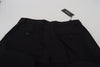 Dolce & Gabbana Sleek Black Italian Designer Pants with Side Buckle