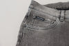 Dolce & Gabbana Chic Grey Washed Denim Pants
