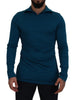 Dolce & Gabbana Elegant Blue Cotton Pullover Sweater
