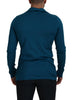 Dolce & Gabbana Elegant Blue Cotton Pullover Sweater