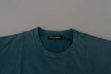 Dolce & Gabbana Elegant Crew Neck Cotton Tee in Blue