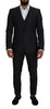 Dolce & Gabbana Elegant Gray Martini Three-Piece Wool Silk Suit