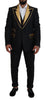Dolce & Gabbana Elegant Black & Gold Slim Fit 3 Piece Suit