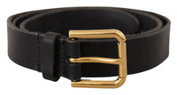 Dolce & Gabbana Elegant Leather Belt with Metal Buckle