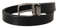 Dolce & Gabbana Elegant Black Leather Belt with Metal Buckle