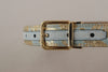 Dolce & Gabbana Elegant Light Blue Leather Belt with Gold Buckle