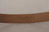 Dolce & Gabbana Elegant Light Blue Leather Belt with Gold Buckle